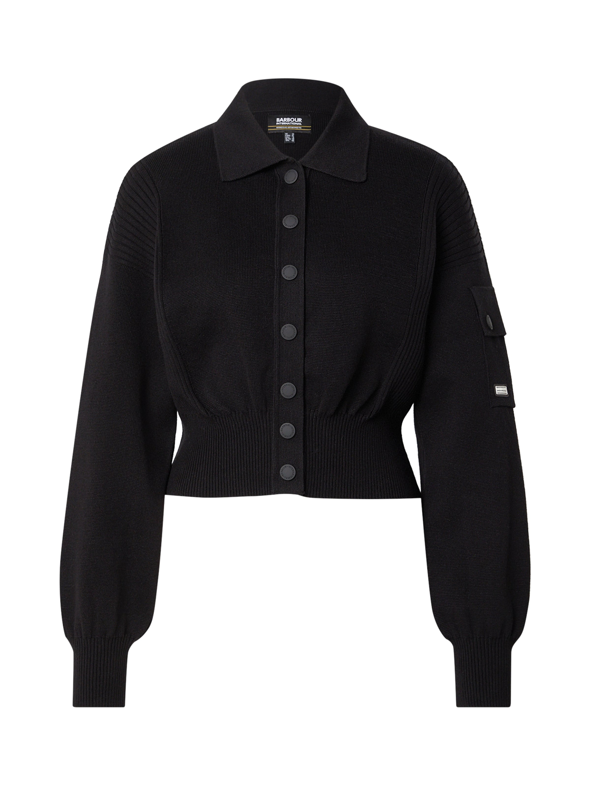 Barbour International Knit Cardigan 'Gigi' in Black: front