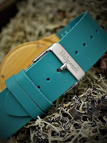 Holzwerk Analoog horloge 'FLORISTIC' in Blauw