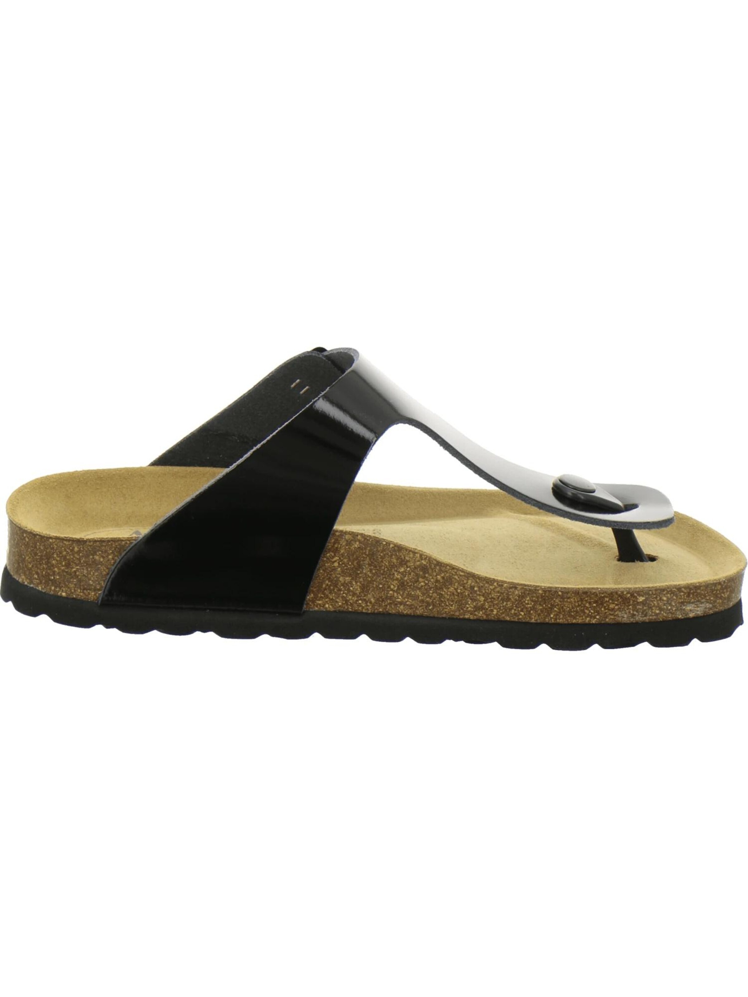 Sandales 'Zehensteg Sandalen Damen schwarz Lackleder' AFS-Schuhe en noir