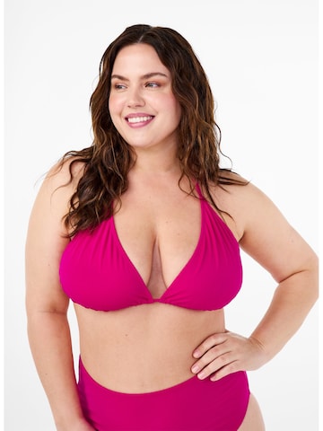 Swim by Zizzi - Triángulo Top de bikini 'Smia' en rosa: frente