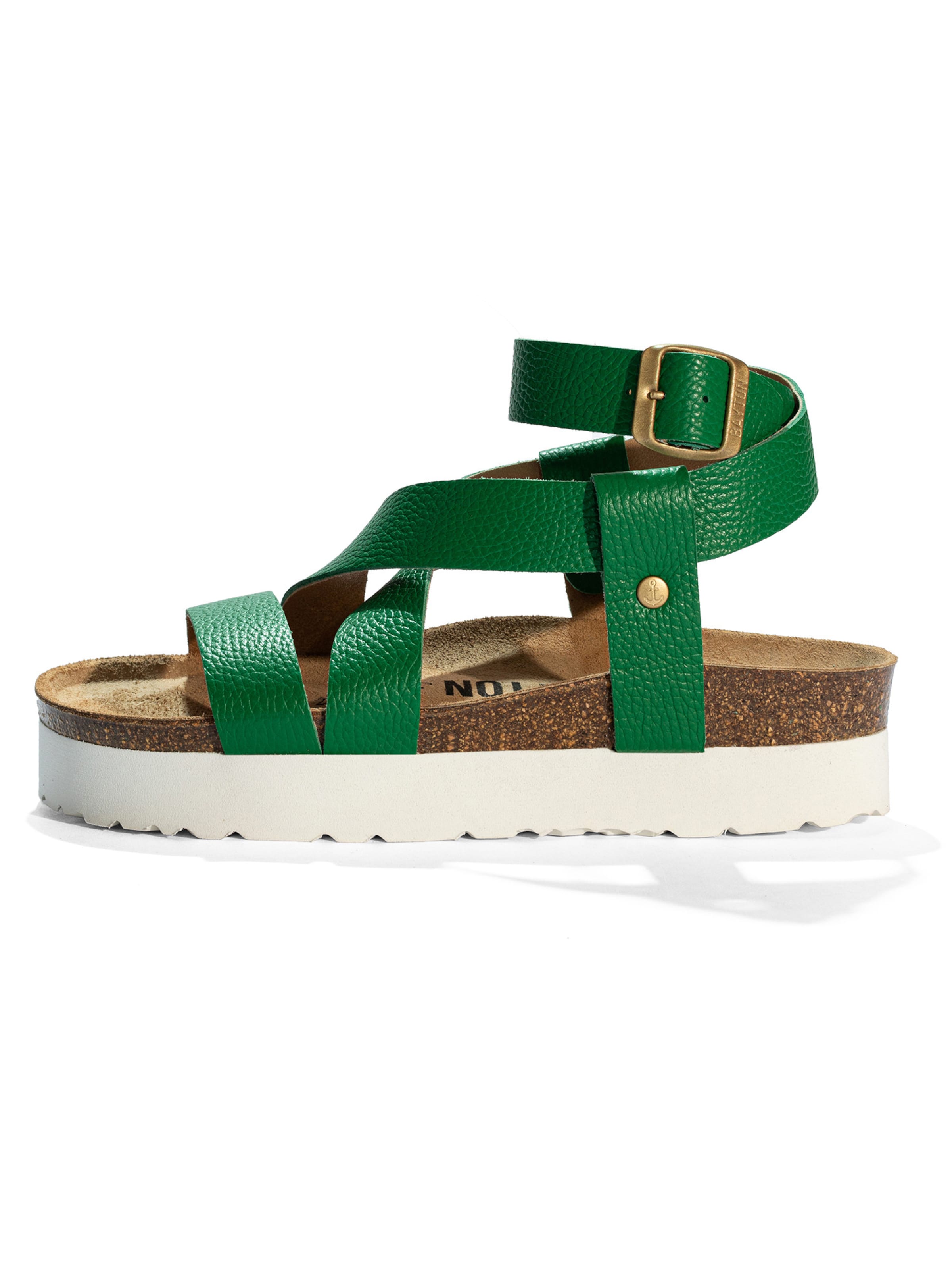 Bayton Sandale 'MYKONOS' in Grün: Vorderseite