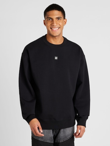 HUGO RedSweater majica 'Dettil' - crna boja: prednji dio
