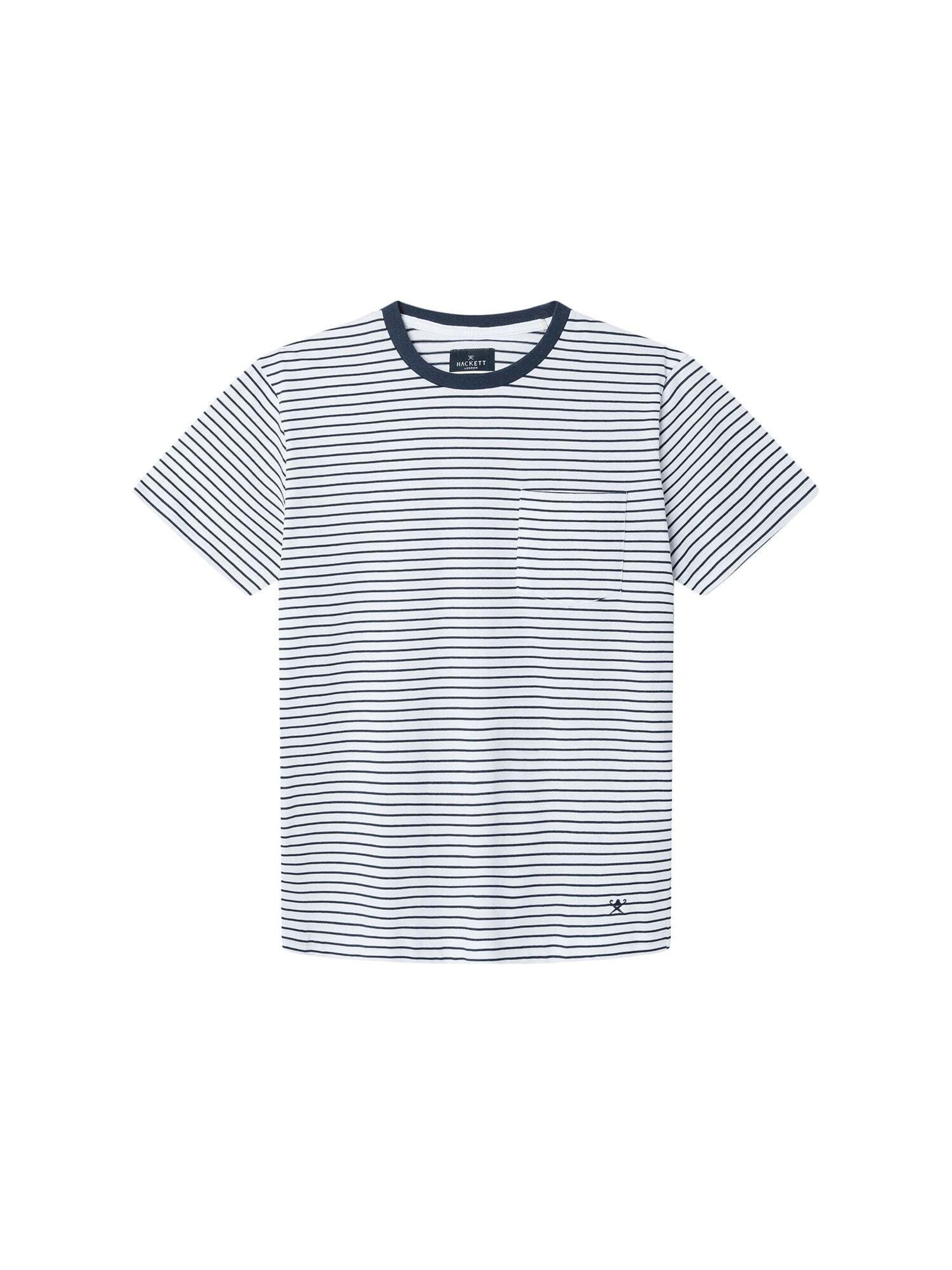 Hackett London T-Shirt en bleu marine / blanc, Vue avec produit