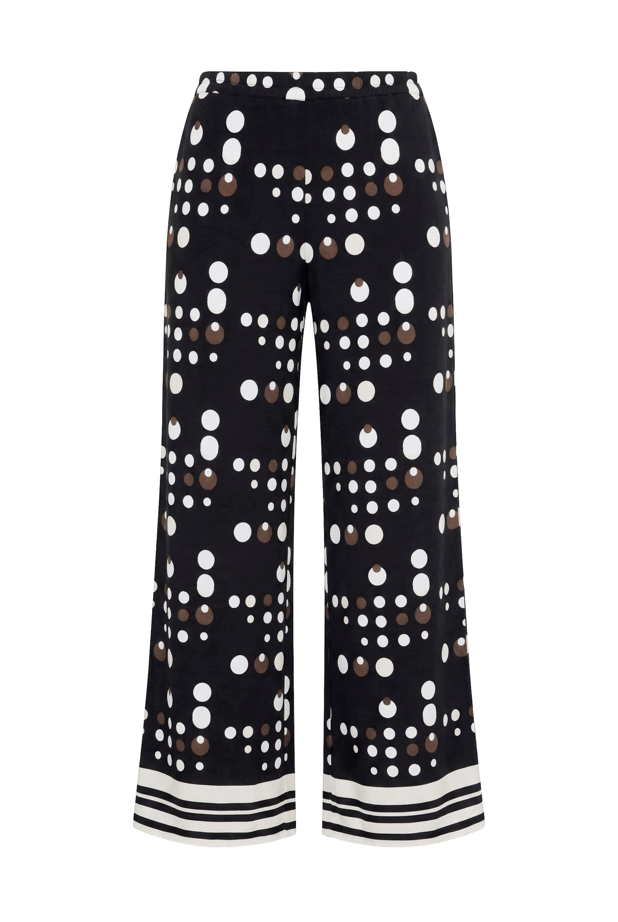 Ulla Popken Broek in 42-44/Regular in de kleur Zwart / Natuurwit, Productweergave