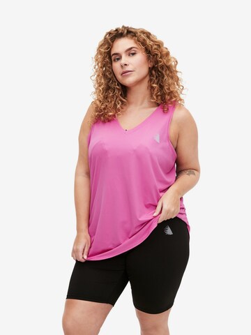 Active by Zizzi Sporttop 'ABASIC' in Pink: predná strana