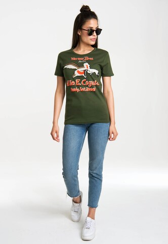 LOGOSHIRT Shirt 'Coyote' in Groen