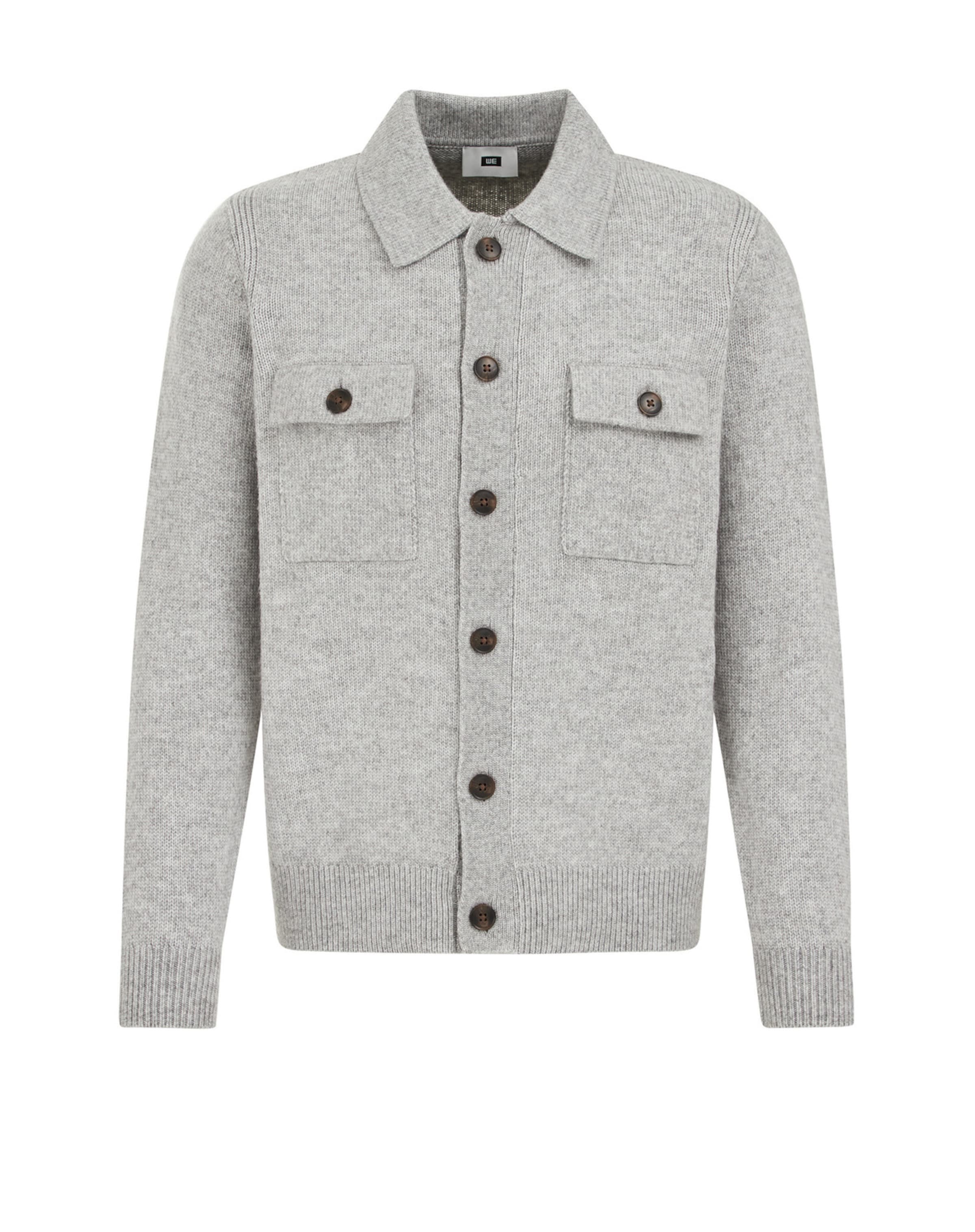 WE Fashion Πλεκτή ζακέτα σε γκρι: μπροστά