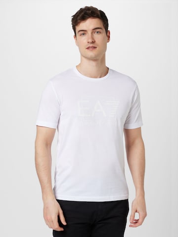 T-Shirt EA7 Emporio Armani en blanc : devant