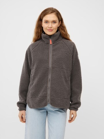 Derbe Fleecejacke 'Kuschelby' in Grau: Vorderseite