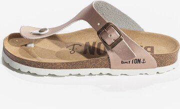 Bayton - Sandalias de dedo 'MERCURE' en beige: frente