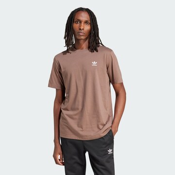 ADIDAS ORIGINALS Shirt 'Trefoil Essentials' in Brown: front