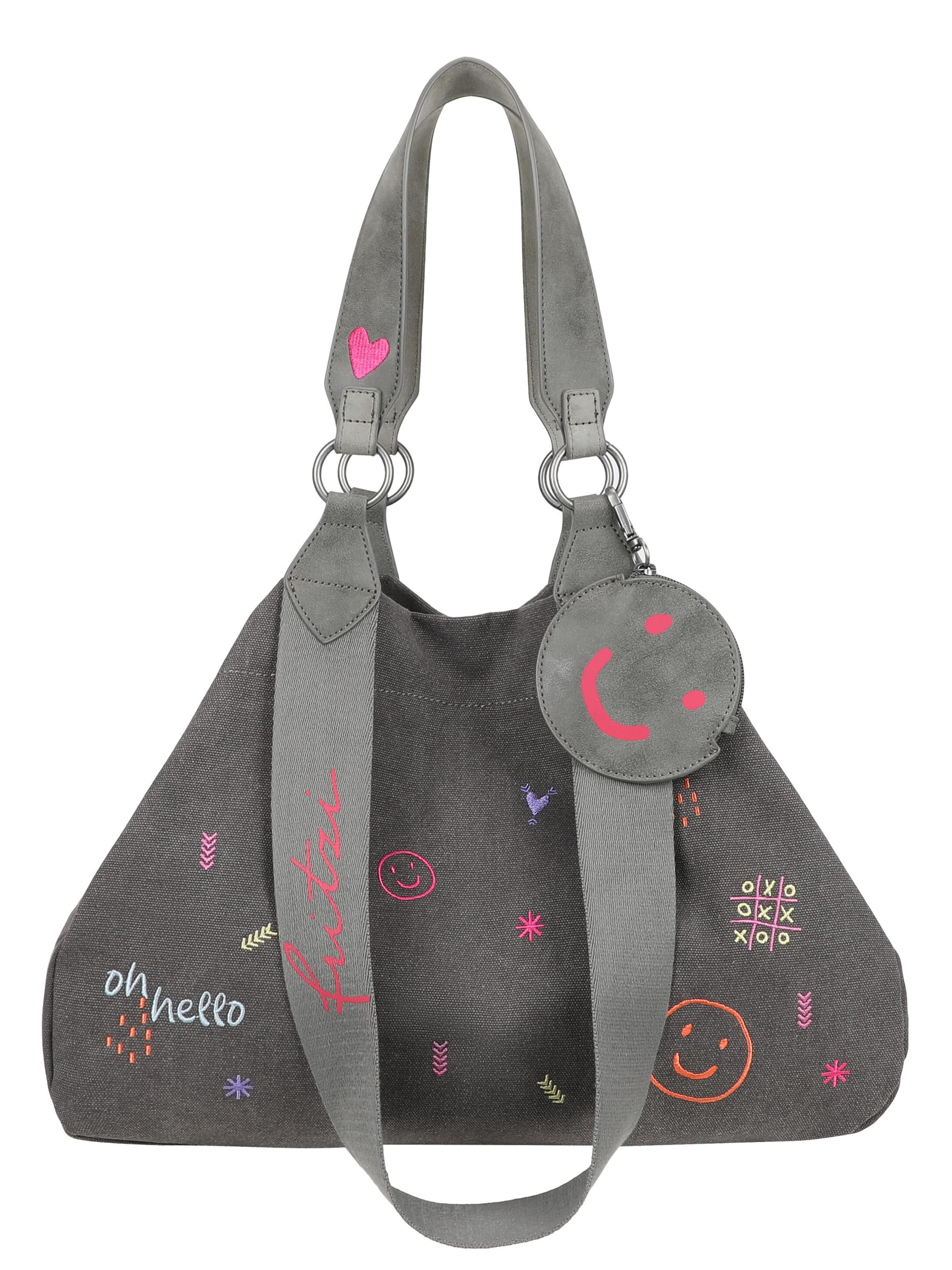 Fritzi aus Preußen Shopper 'Izzy Medium Limited Embro Fun' in Grey: front