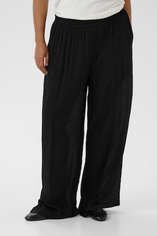 Loosefit Pantalon 'Alia' KAFFE CURVE en noir : devant
