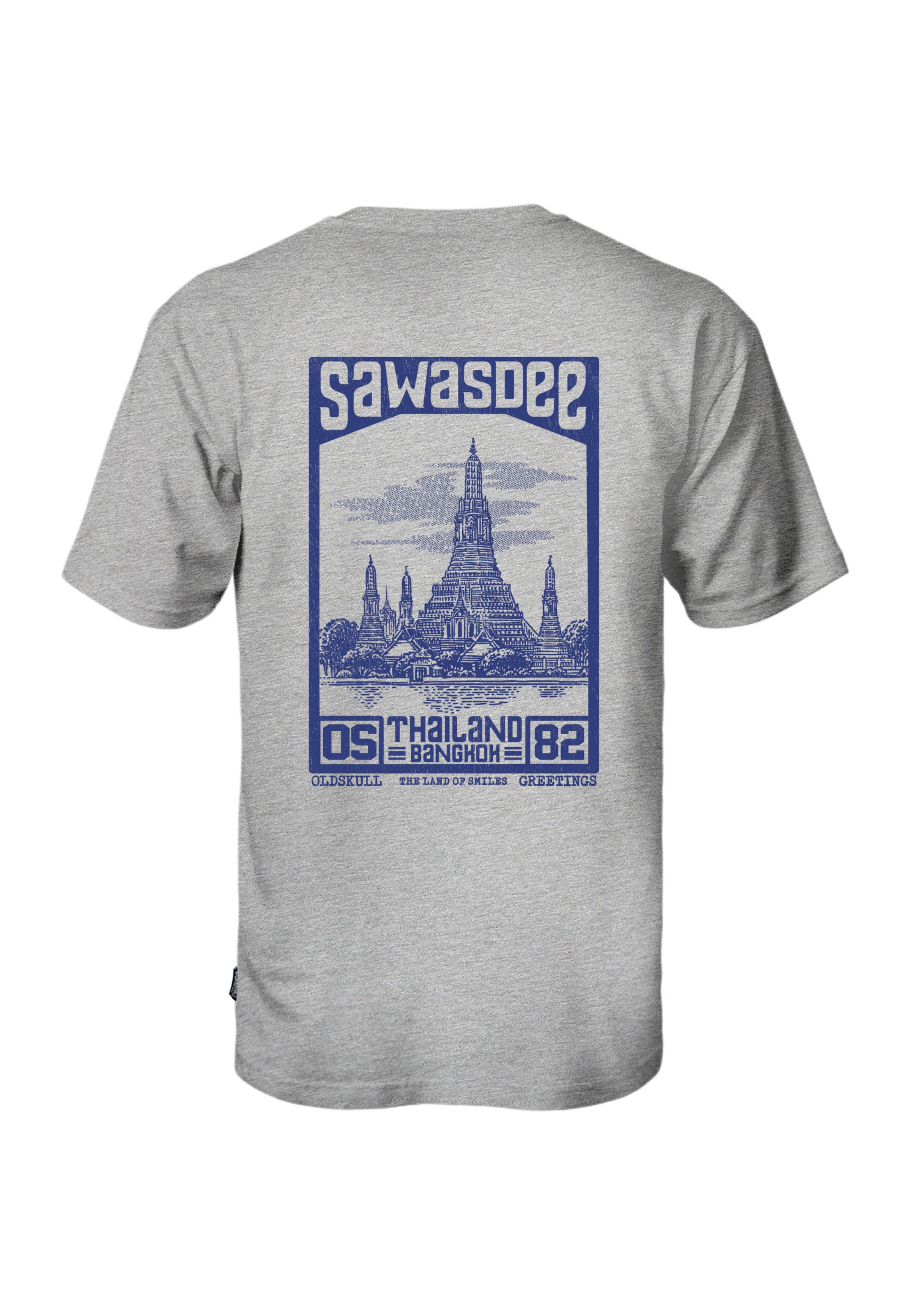 Oldskull T-Shirt 'Asian Sawadtee' in Grau: Vorderseite