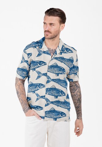 Regular fit Camicia 'Sardines' di Key Largo in beige: frontale