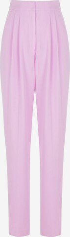 NOCTURNE Tapered Pleat-Front Pants in Pink: front