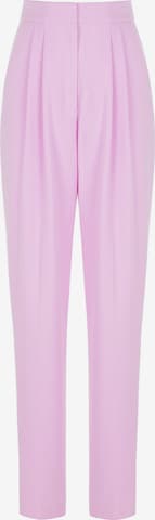 NOCTURNE Tapered Pleat-Front Pants in Pink: front