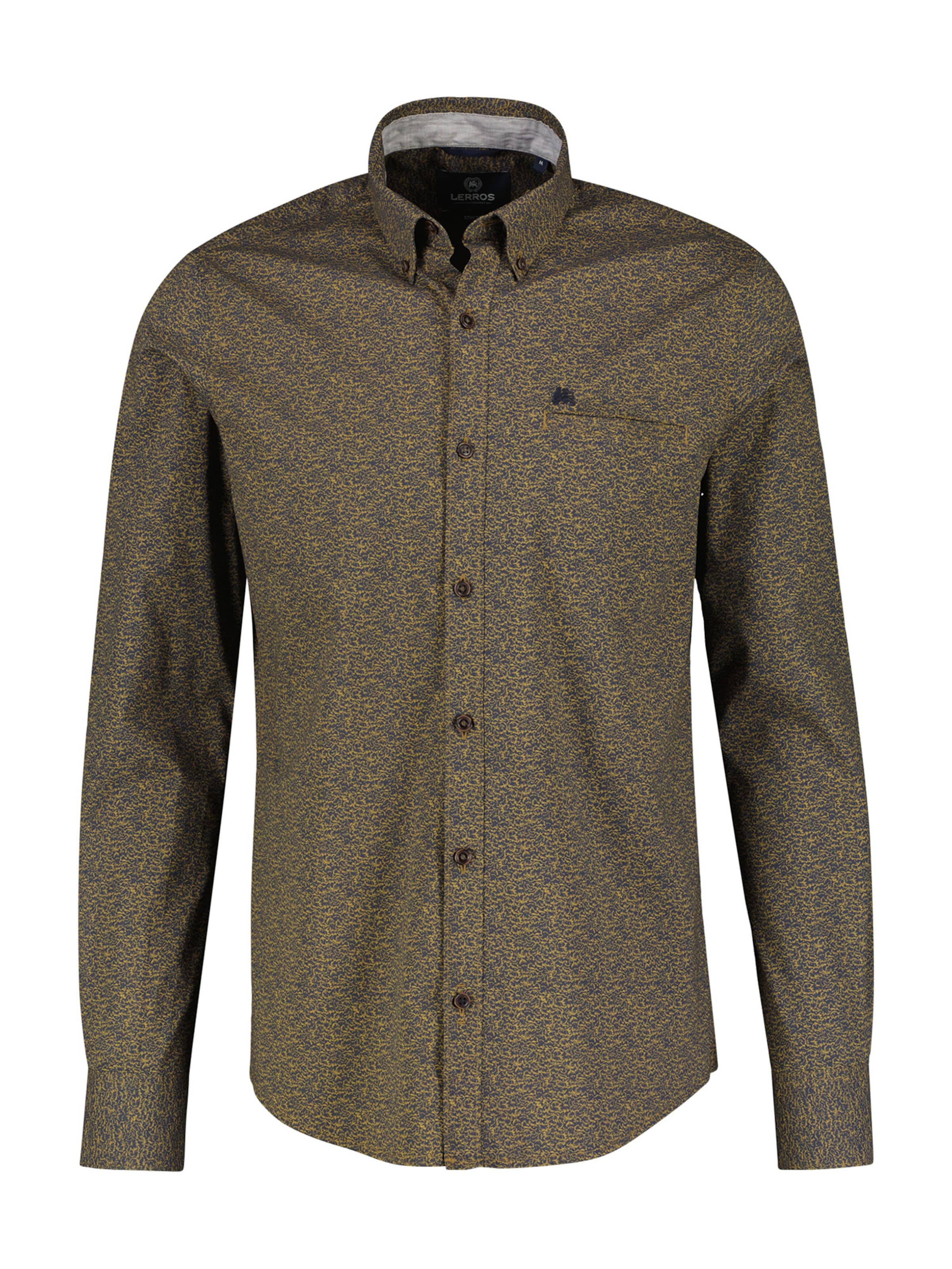 LERROS Regular fit Zakelijk overhemd in Bruin: voorkant