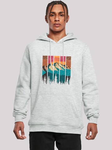 Sweat-shirt 'Berg Sonnenuntergang Retro' F4NT4STIC en gris : devant