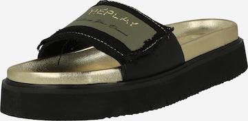 REPLAY Mules in Black: front