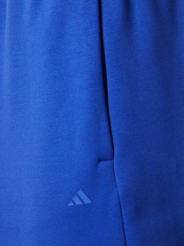 ADIDAS PERFORMANCE Tapered Workout Pants in Blue