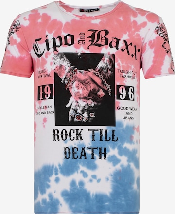 CIPO & BAXX Shirt 'ROCK TILL DEATH' in Gemengde kleuren: voorkant