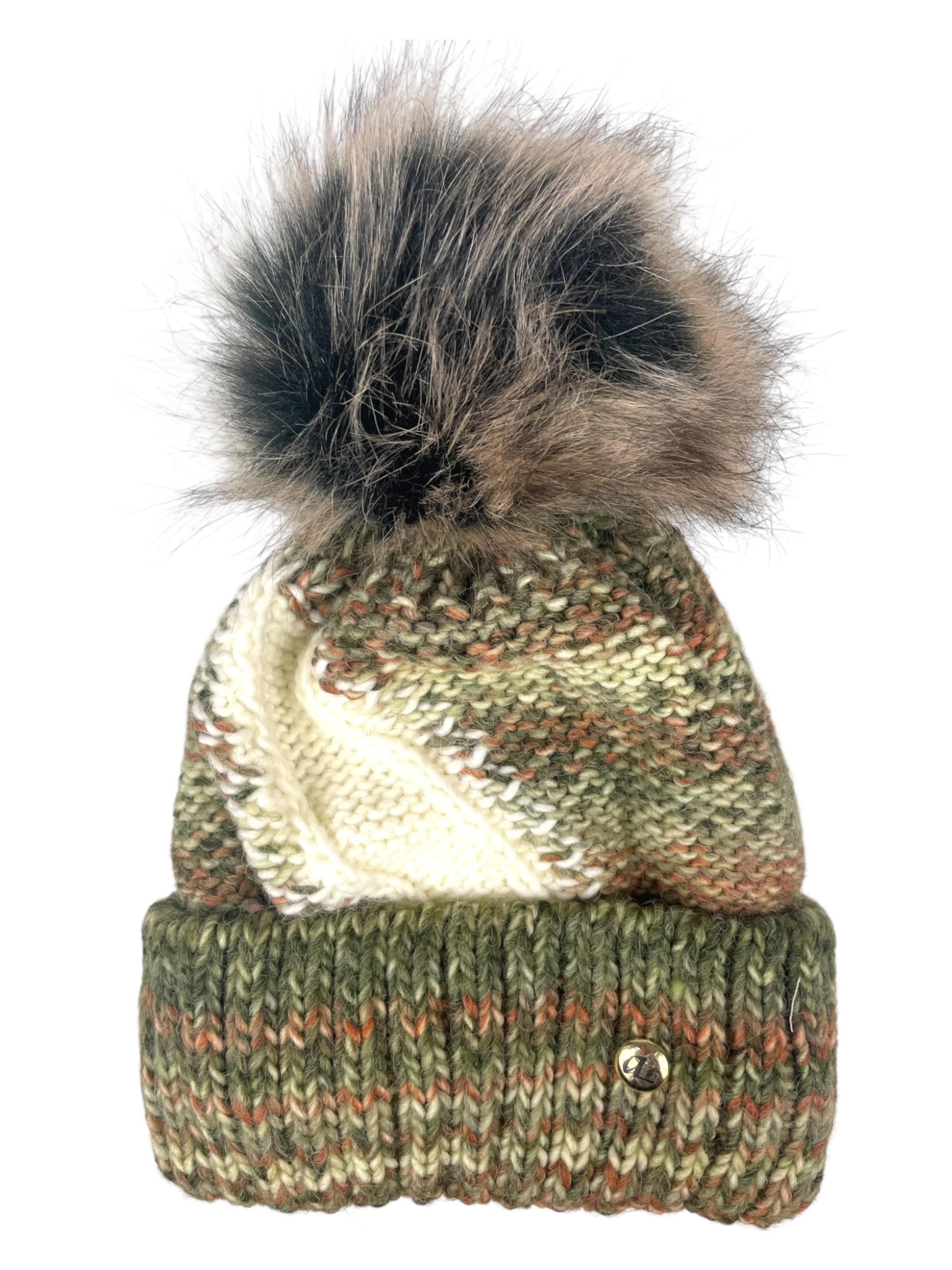 Kumixi Mütze 'Bommelmütze' in Grün: Vorderseite