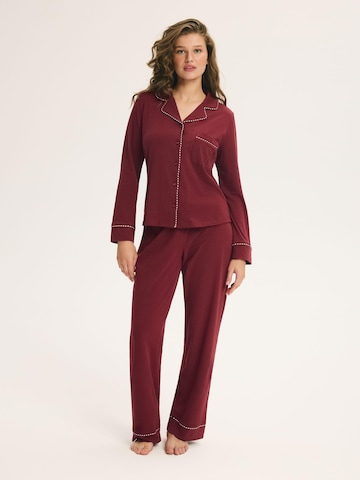 ESOTIQ Pyjama 'Garnet' in Rood: voorkant