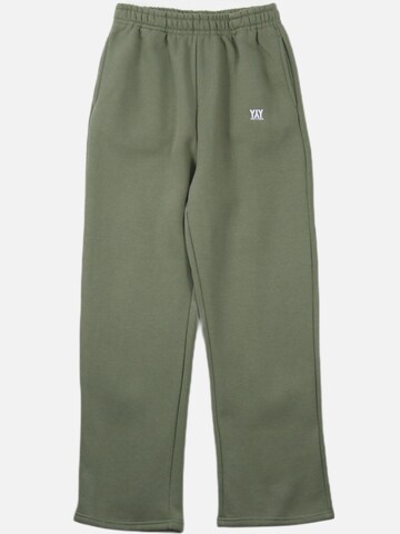 HEFTYKA Loose fit Workout Pants 'OPEN' in Green: front