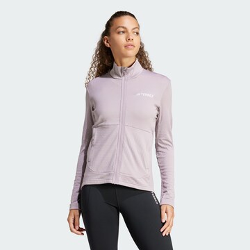 ADIDAS TERREX Athletic fleece jacket in Purple: front