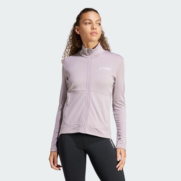 ADIDAS TERREX Athletic Fleece Jacket in Purple: front