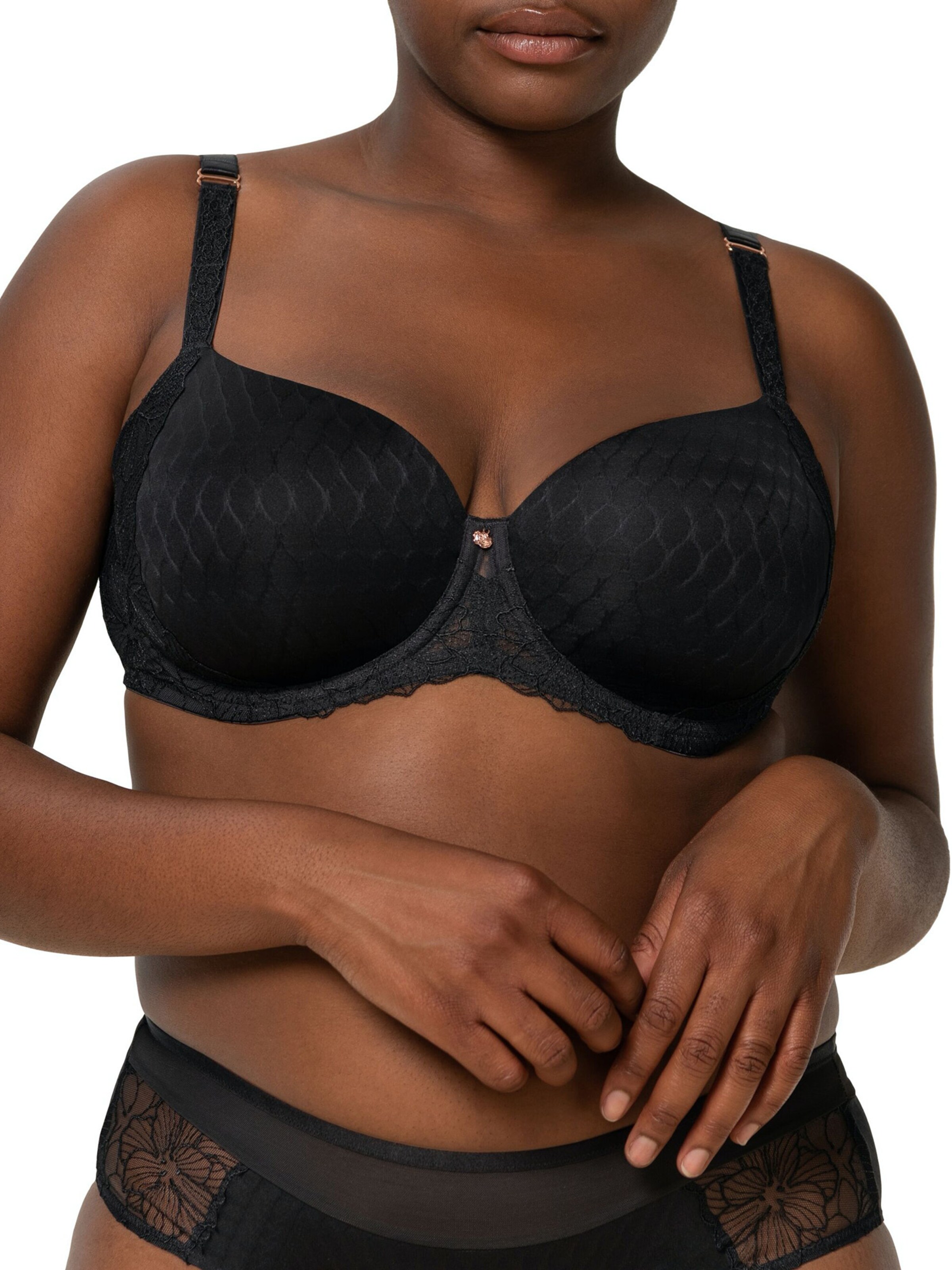 TRIUMPH Minimizer Bügel-BH ' Azalea Florale ' in Schwarz