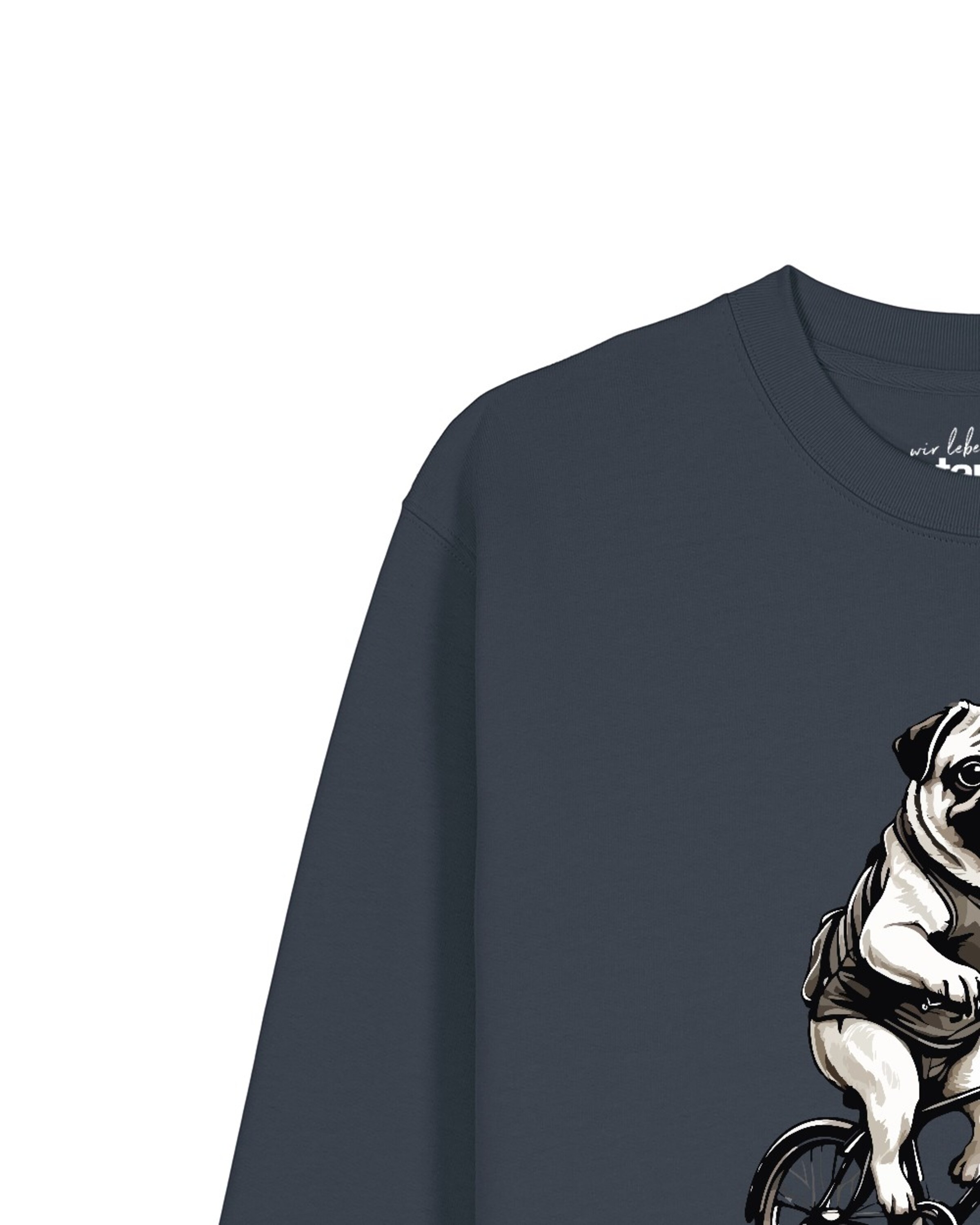 Watapparel Sweatshirt 'Mops auf Fahrrad' in Grey
