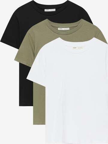 T-shirt Pull&Bear en vert : devant