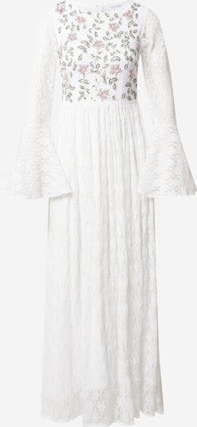 Frock and Frill Βραδινό φόρεμα σε λευκό: μπροστά
