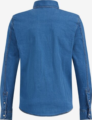 WE Fashion Slim fit Button Up Shirt in Blue