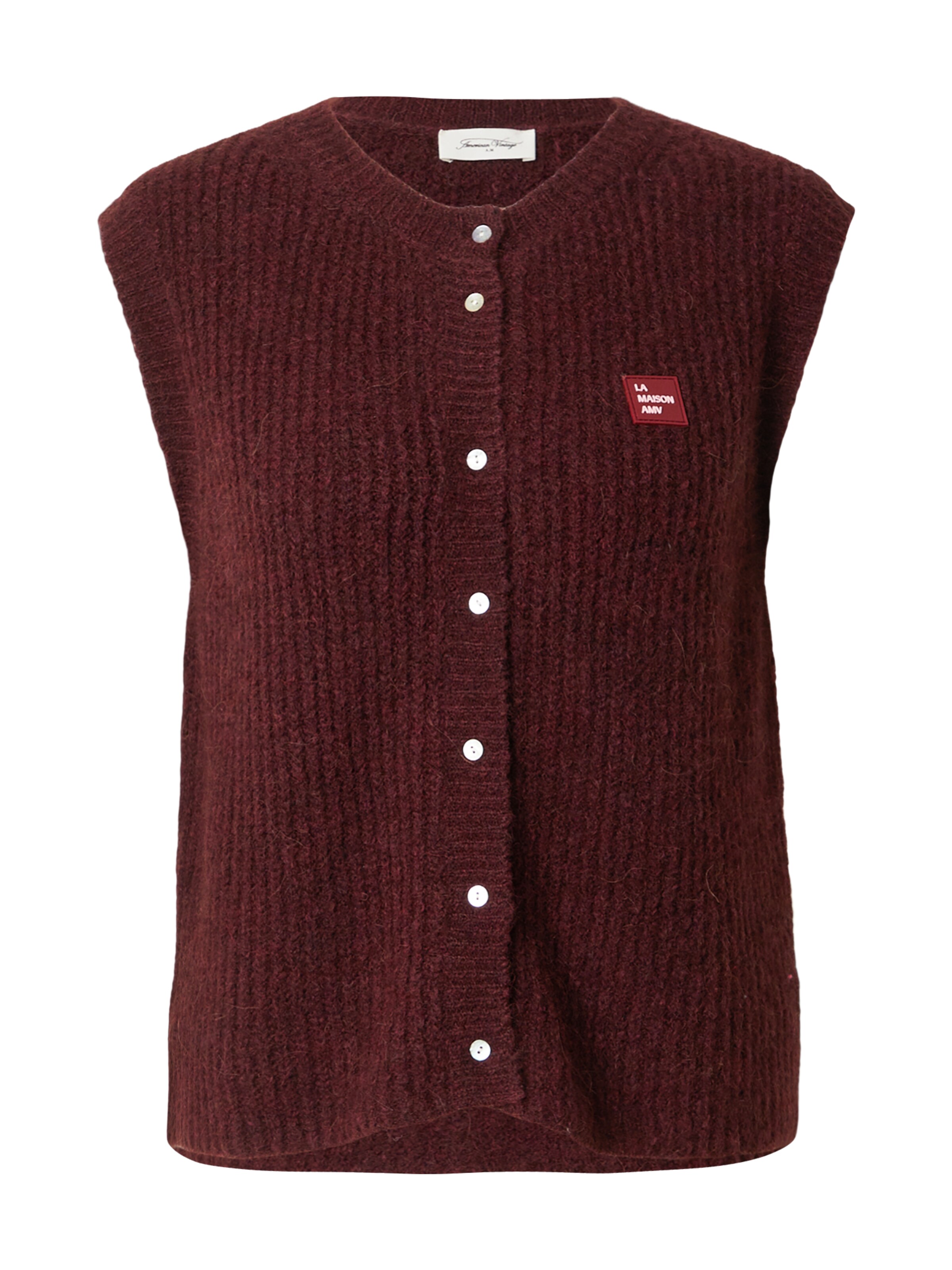AMERICAN VINTAGE Pletená vesta 'EAST' - Červená: predná strana