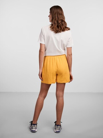 PIECES Loose fit Trousers 'Stina' in Yellow