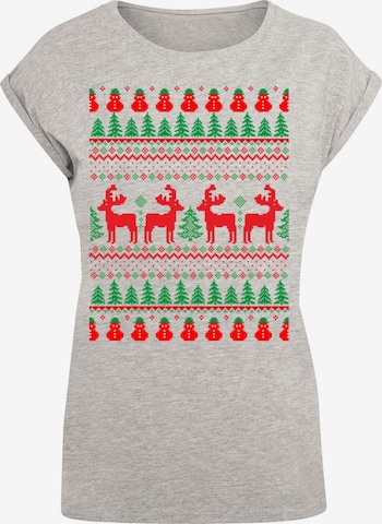 T-shirt 'Christmas Reindeers' F4NT4STIC en gris : devant