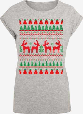 F4NT4STIC Shirt 'Christmas Reindeers' in Grau: predná strana