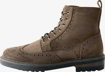 Bocanci cu șireturi de la Next pe maro: față