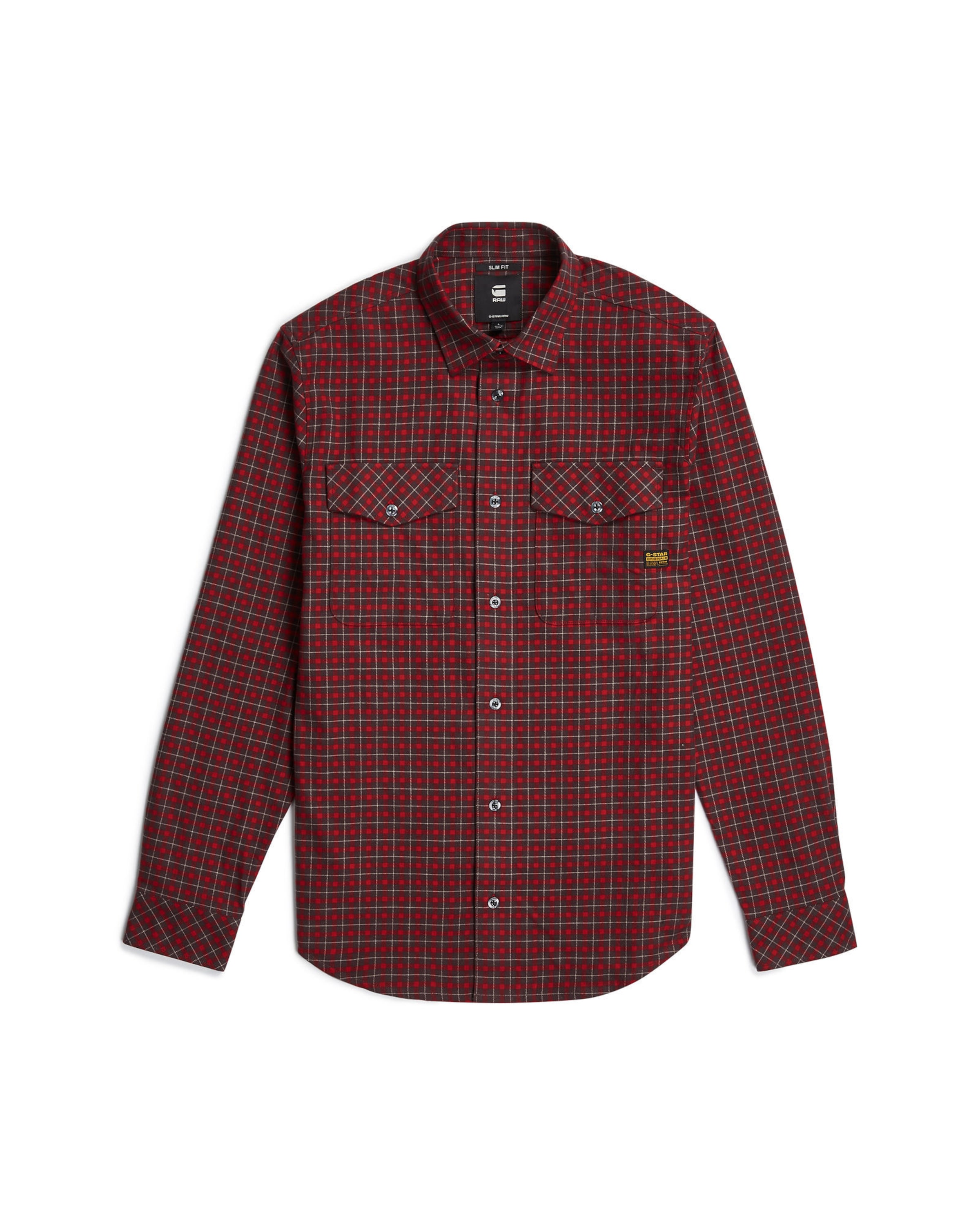G-STAR Slim fit Button Up Shirt 'Marine' in Red: front