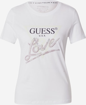 T-shirt GUESS en blanc : devant