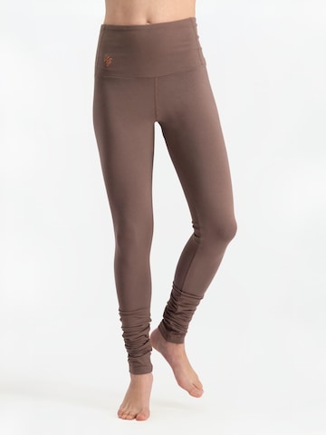 Urban Goddess Yoga & Activewear Slim fit Leggings 'Gaia Yoga & Pilates' in Brown: front
