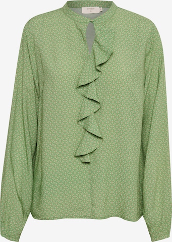 Cream Blouse in Green: front