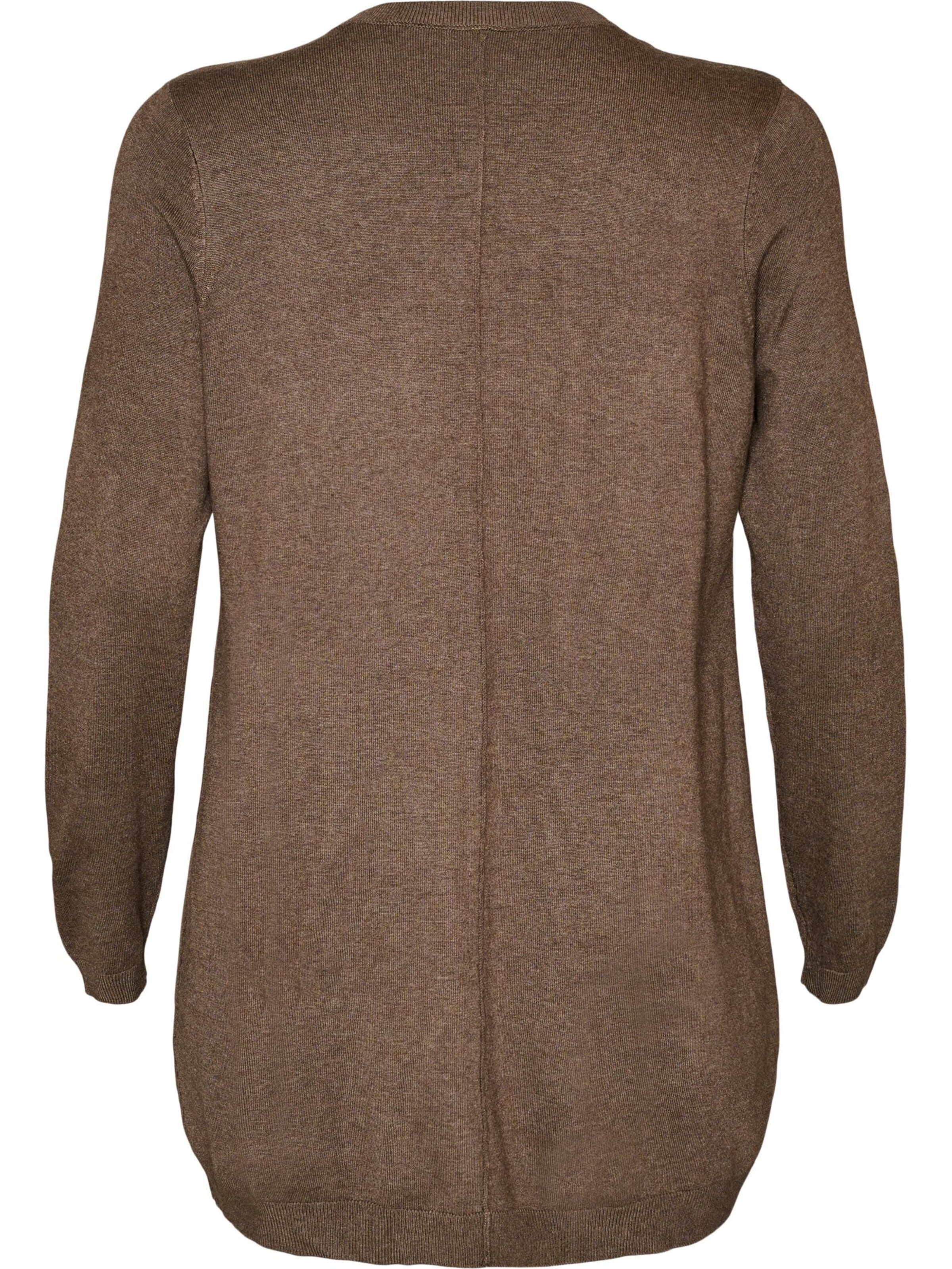 Zizzi Gebreid vest 'MCARRIE' in Bruin