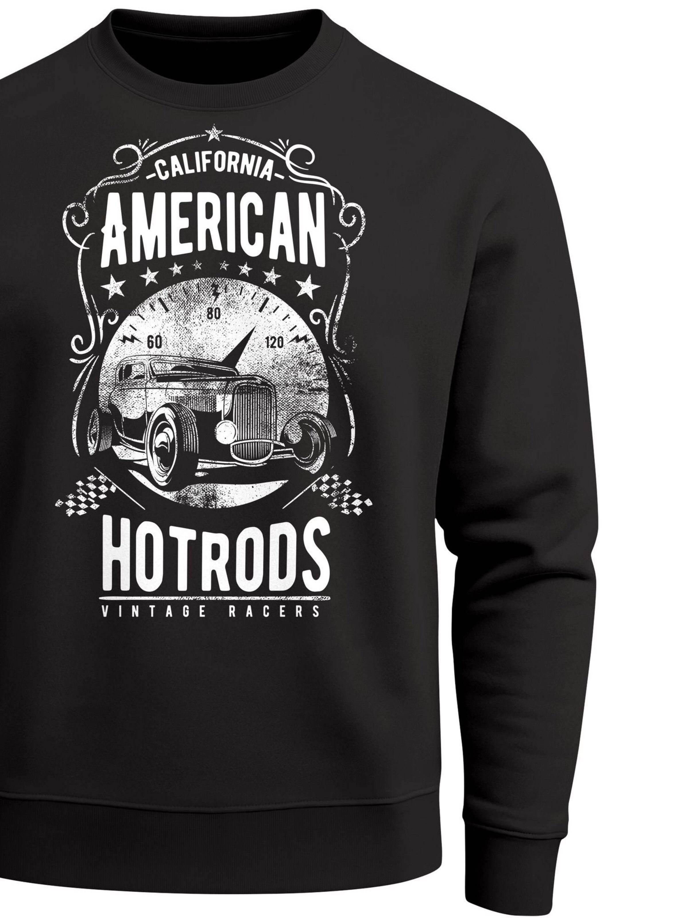 Neverless Sweatshirt 'American Hotrods' in Black