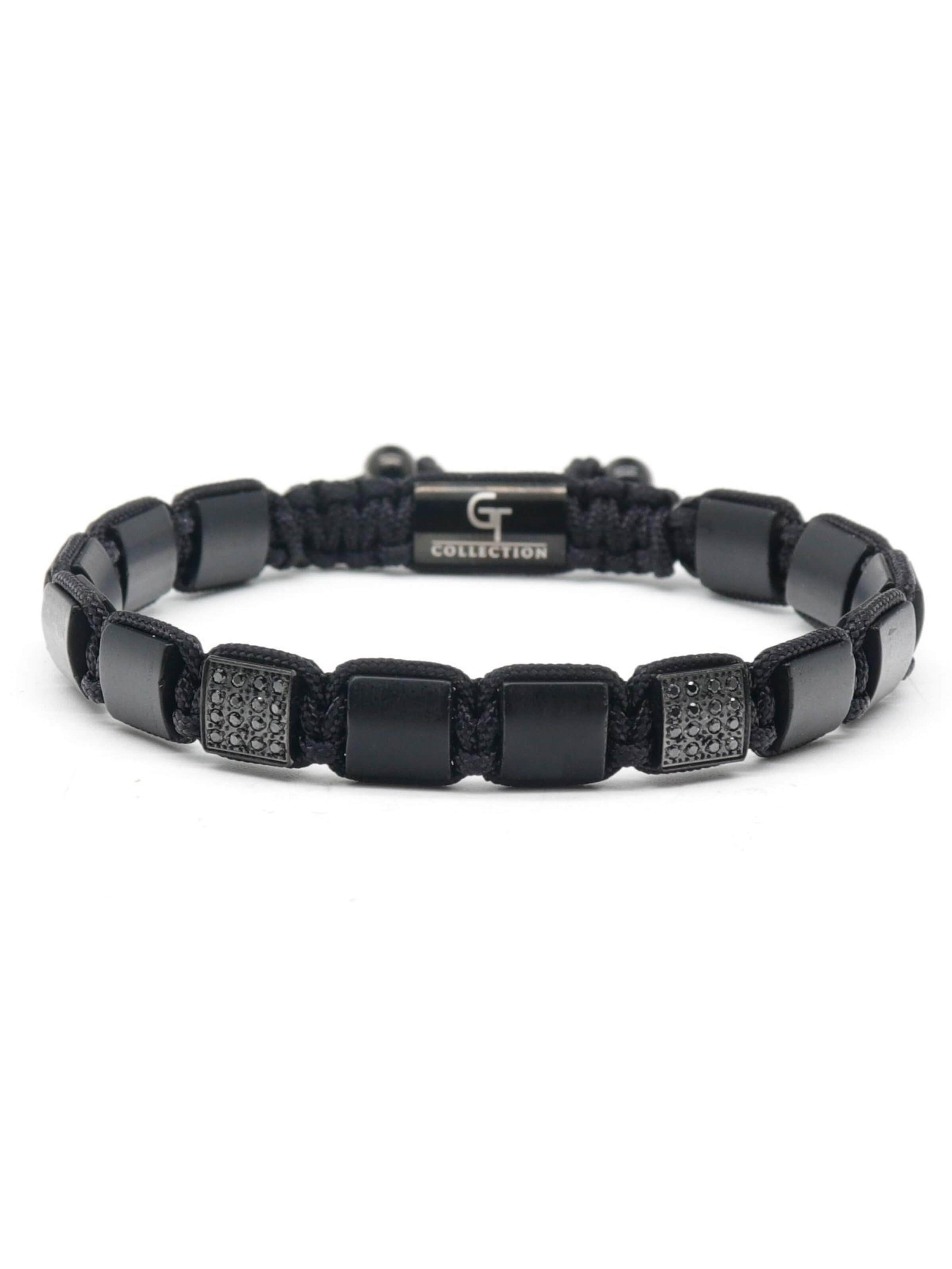 GT Collection Zapestnica 'Flat-Bead' | črna barva: sprednja stran