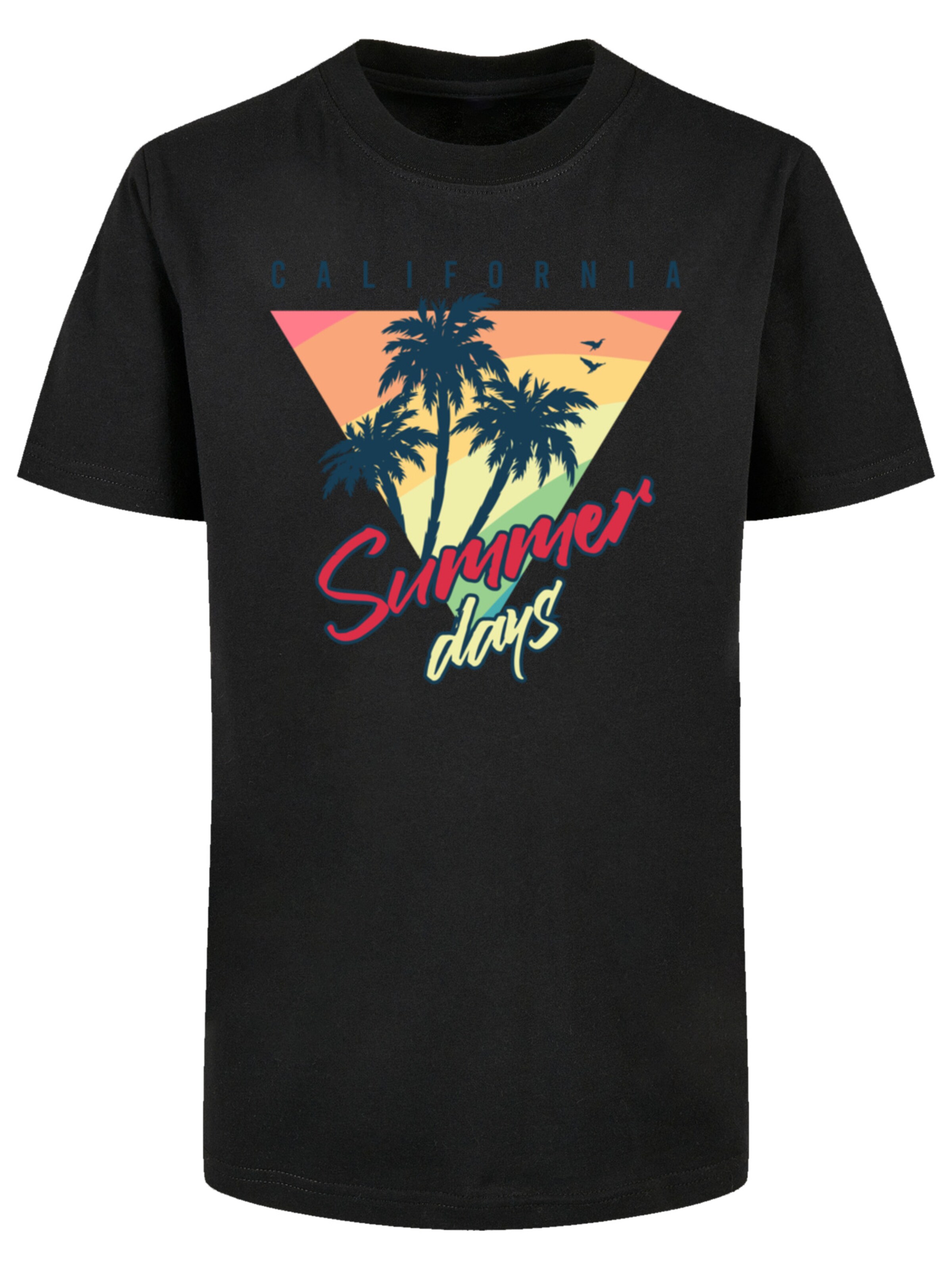 F4NT4STIC T-Shirt 'California Summer Days Palm' in Schwarz: Vorderseite