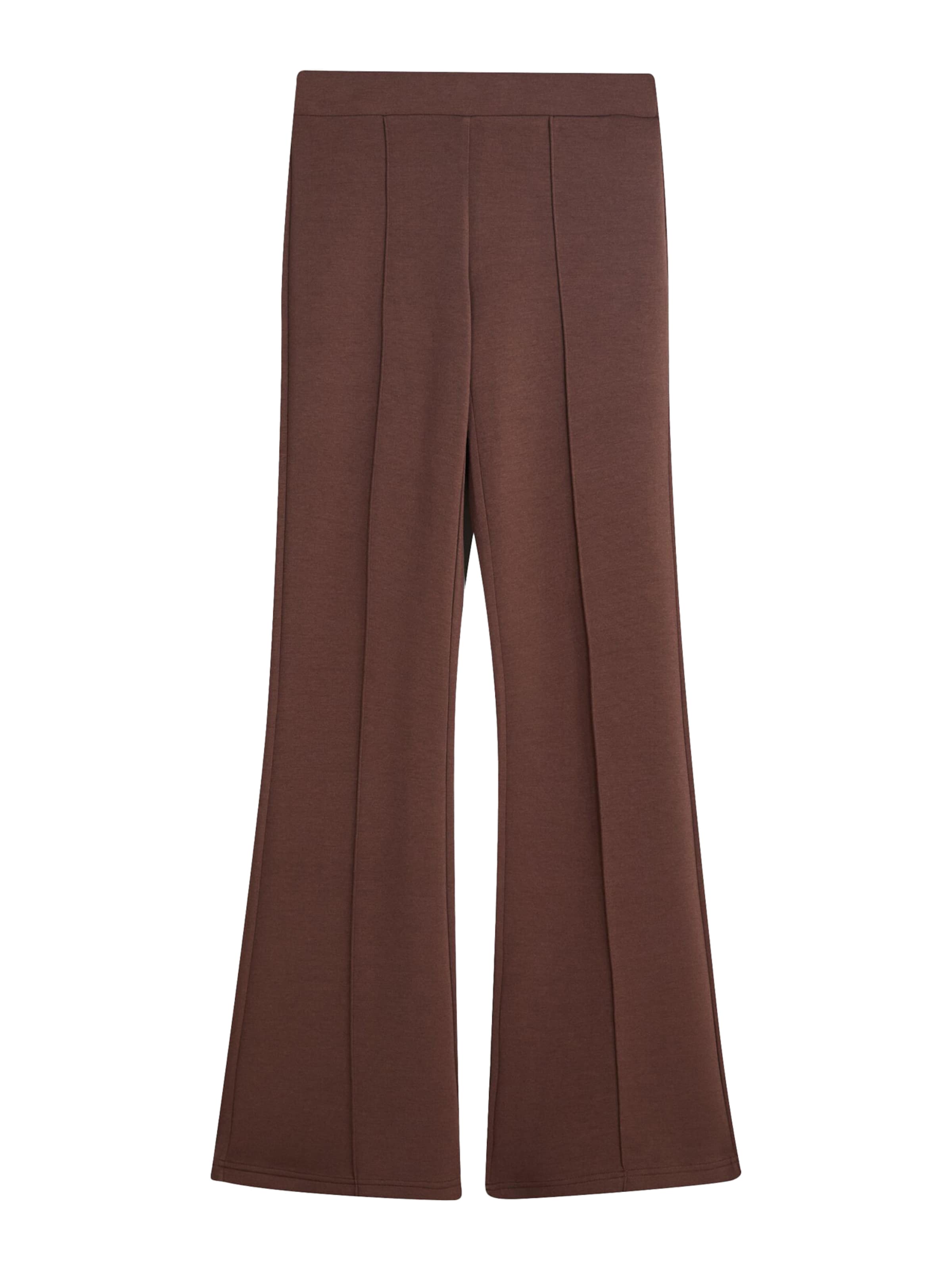 Bershka Flared Trousers in Brown: front